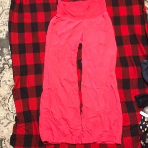 Hot pink linen pants